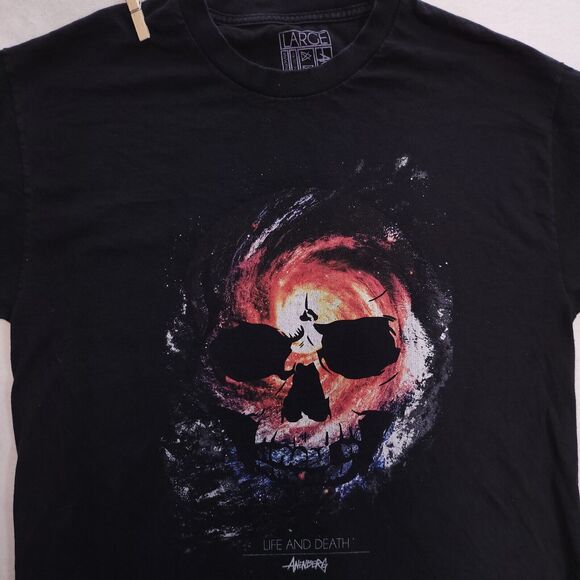 Anenberg Life and Death Graphic Casual T Shirt Adult Mens Size L Black Red - Picture 1 of 10